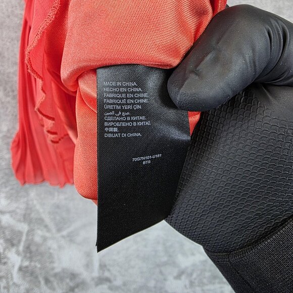 Bebe Dress Womens Extra Small Coral Pleated Mini Gold Necklace Halter Party - Picture 8 of 11